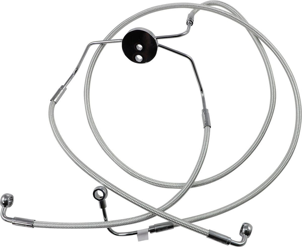 Magnum Shielding Designer Series Front Lower Brake Hose Kit For Harley Davidson FLHR 1584 2008-2009 Front Lower - Chrome Sterling ChromiteÂ® II