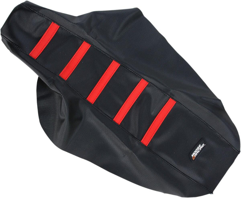 Moose Racing Ribbed Seat Cover For Honda CR80B 1996-2002 - Black Cover Red Ribs