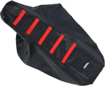 Moose Racing Ribbed Seat Cover For Honda CR80B 1996-2002 - Black Cover Red Ribs