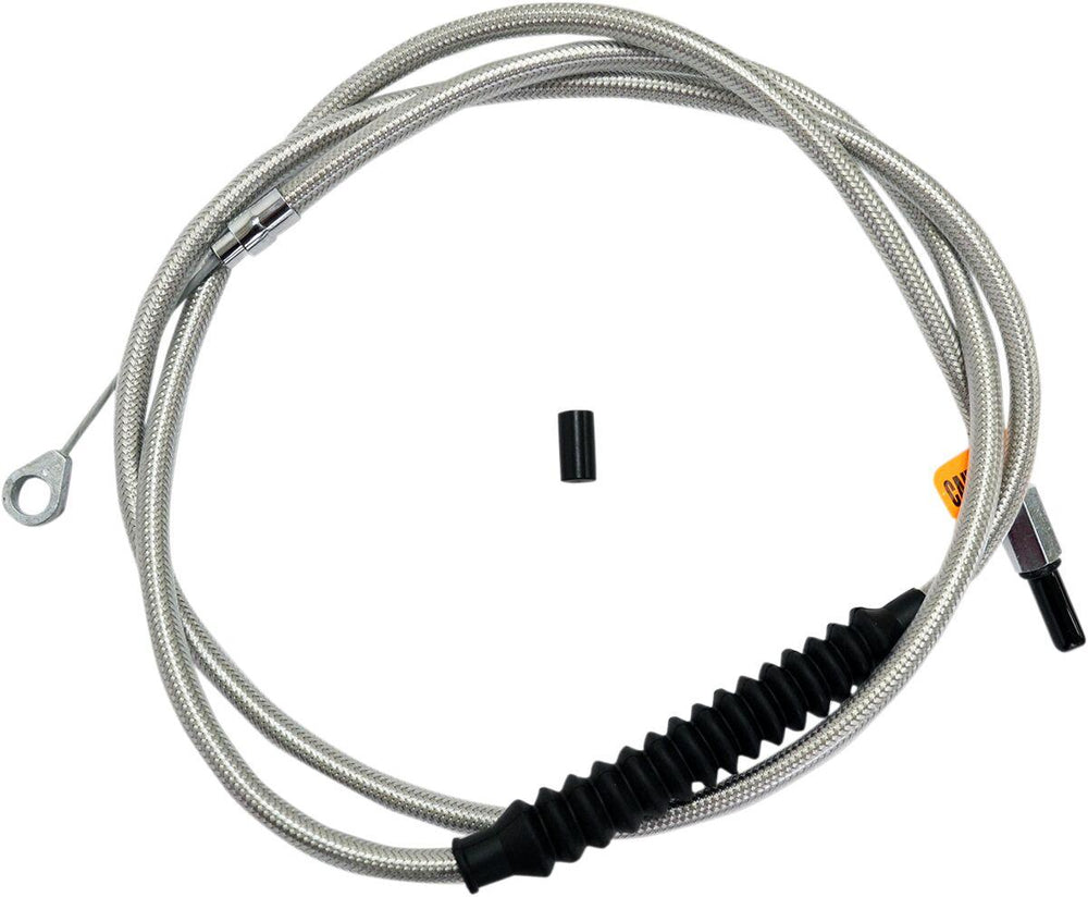 LA Choppers Stainless Steel Braided Clutch Cable For Harley Davidson FLD 1690 2012-2013 15" - 17" - Polished