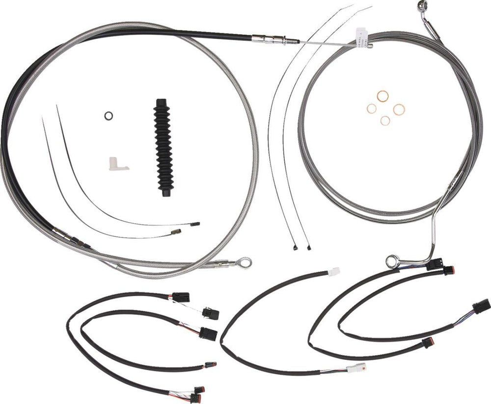 Magnum Shielding XR Handlebar Cable Install Kit For Harley Davidson FLHRXS 1868 2021-2024 30.5 - 35.5cm (12" - 14") - Chrome Clear-Coated