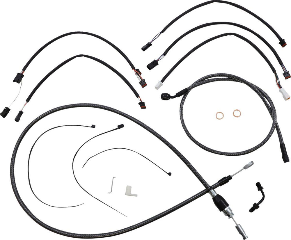 Magnum Shielding KarbonFibr Designer Handlebar Cable Install Kit For Harley Davidson FXFB 1750 2018-2019 38 - 43cm (15" - 17") - Carbon Fiber/Silver