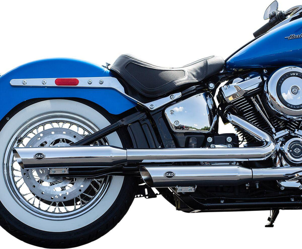 S&S Cycle Slash Cut Race  Silencers For Harley Davidson FLDE 1750 2018-2020 - Chrome