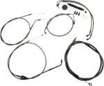 LA Choppers Standard Midnight Braided Handlebar Cable/Brake Hose Kit For Harley Davidson FLHR 1340 1996-1998 45.5 cm - 51 cm (18" - 20") - Black/Clear-Coated