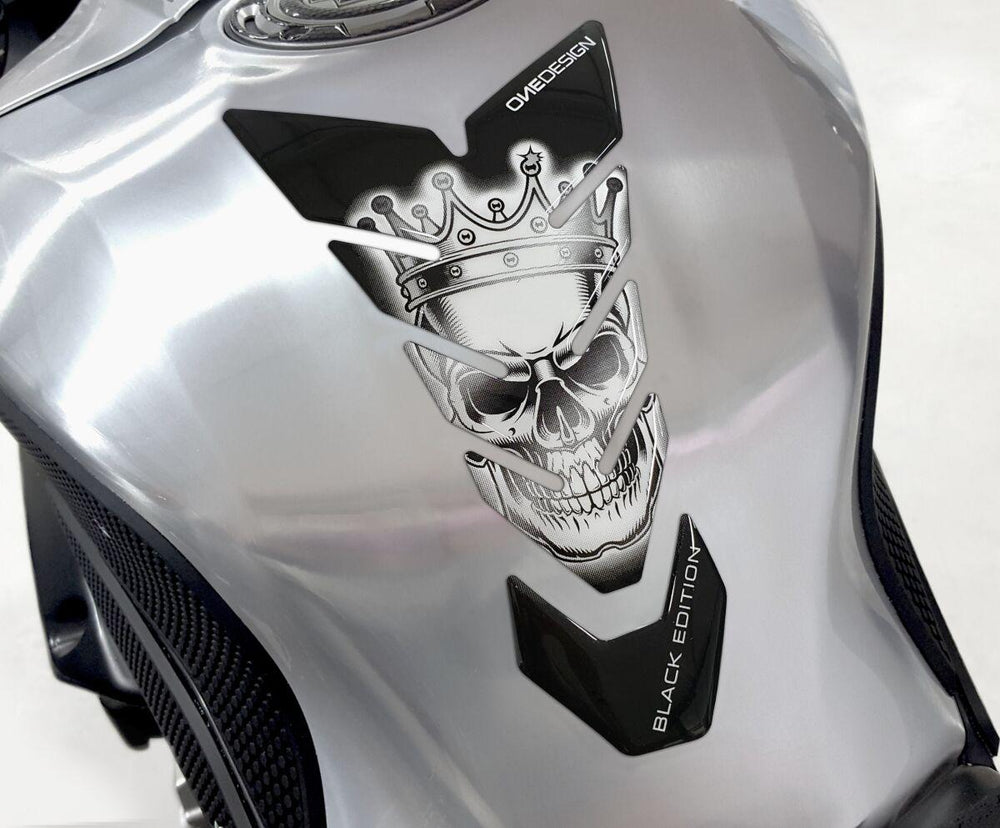 Onedesign Resin/Soft Touch Tank Pad - Skull Black/White