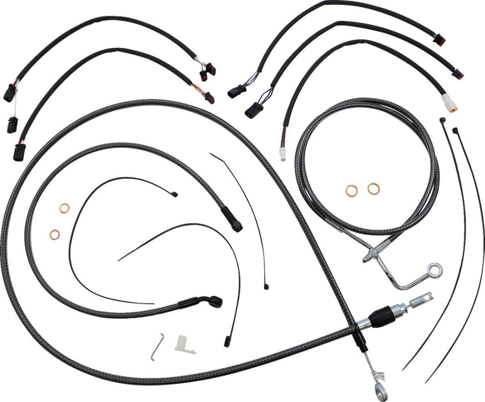 Magnum Shielding KarbonFibr Designer Handlebar Cable Install Kit For Harley Davidson FLHRXS 1868 2021-2024 38 - 43cm (15" - 17") - Carbon Fiber Silver