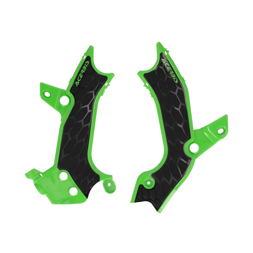 Acerbis X-Grip Frame Guards For Kawasaki KX250 2025 & KX450 2024-2025 - Green Black