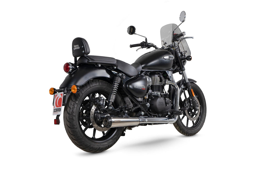 Scorpion Red Power Slip-On Stainless Steel For Royal Enfield Meteor 350 2020-2024