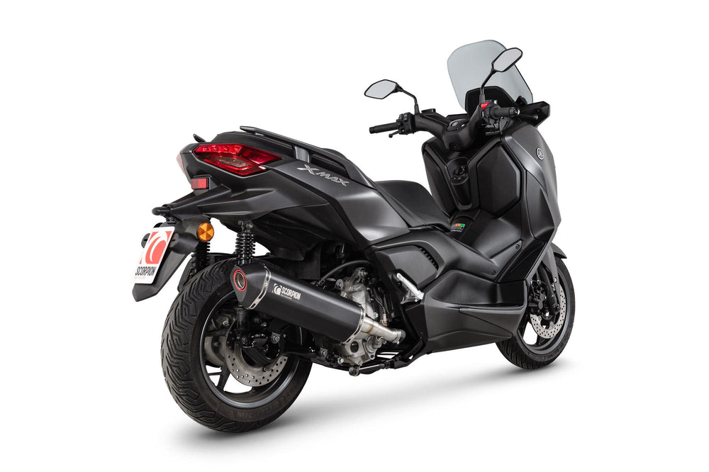 Scorpion Serket Parallel Slip-On Black Ceramic For Yamaha X-Max 300 Euro 5 2021-2024