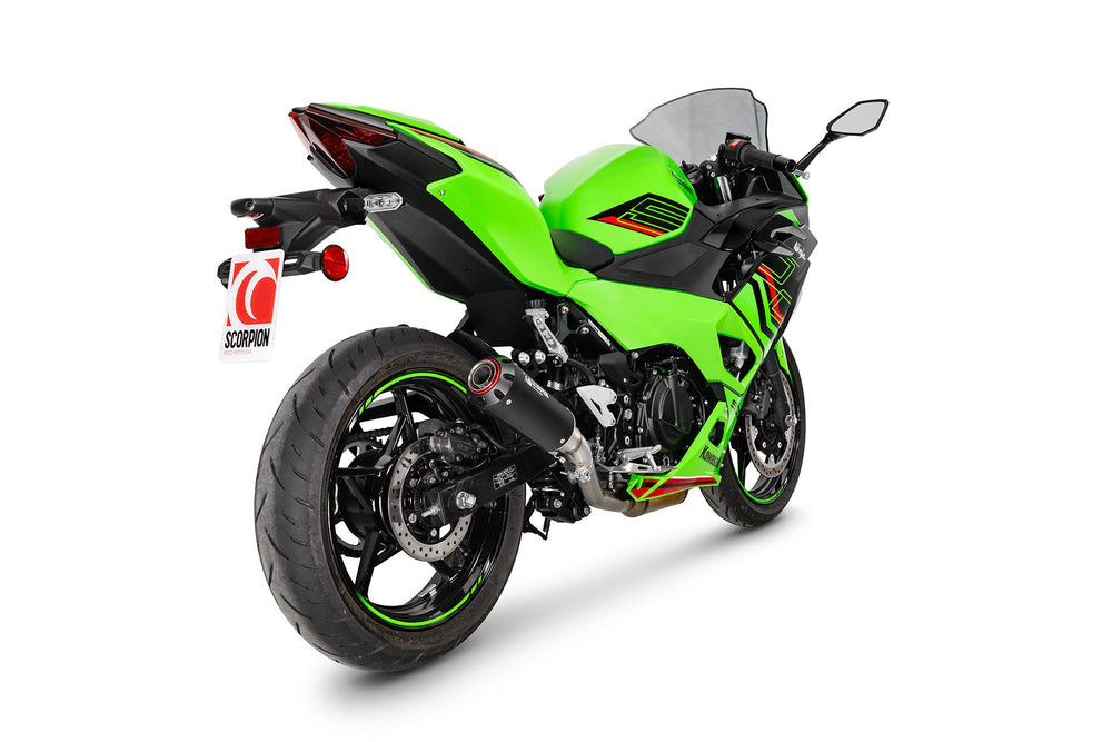 Scorpion Red Power Slip-On Black Ceramic For Kawasaki Ninja 500 2024-2025