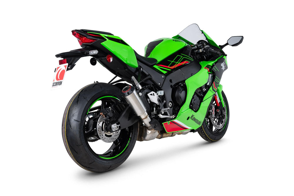 Scorpion Red Power Slip-On Titanium For Kawasaki Ninja ZX-10R 2021-2025