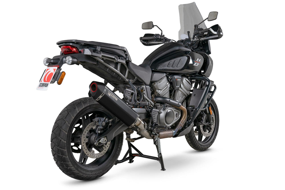 Scorpion Serket Parallel Slip-On Black Ceramic For Harley Davidson Pan America 1250 2021-2025