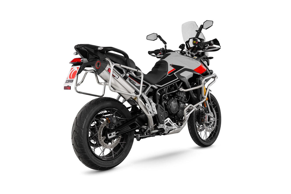Scorpion Serket Parallel Slip-On Stainless Steel. Fits with panniers For Triumph Tiger 900 2024-2025