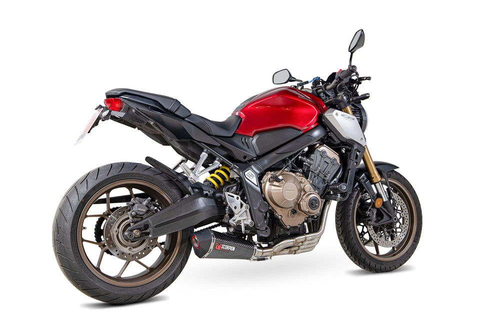 Scorpion Serket Taper Full System Carbon Fibre For Honda CB650R Neo Sports Cafe 2019-2023