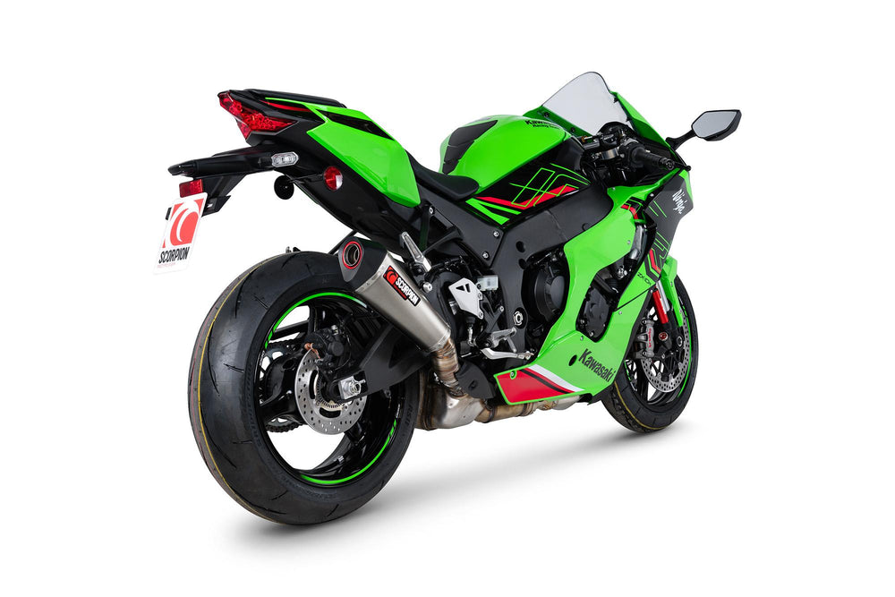 Scorpion Serket Taper Slip-On Titanium For Kawasaki Ninja ZX-10R 2021-2025