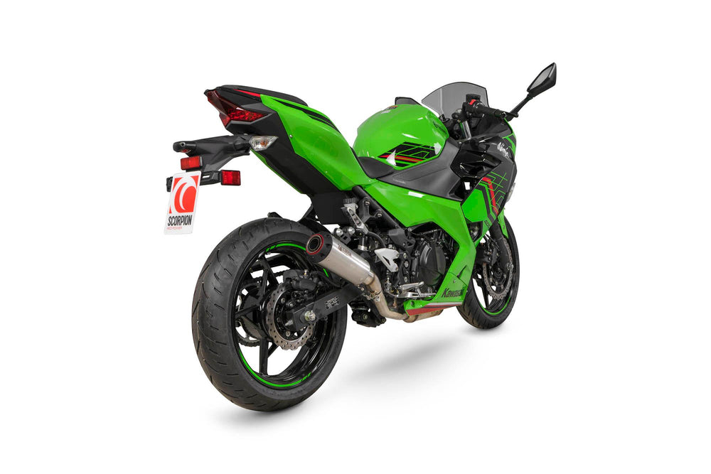 Scorpion Red Power Slip-On Stainless Steel For Kawasaki Ninja 400 2018-2024