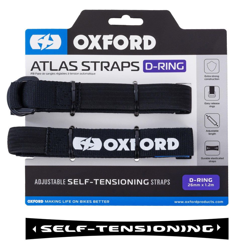 Oxford Atlas D-Ring 26mm x 1.2M Black (Pair)