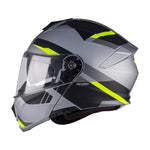 MT Genesis R Cheeky C3 Motorcycle Helmet Matt Grey Fluo