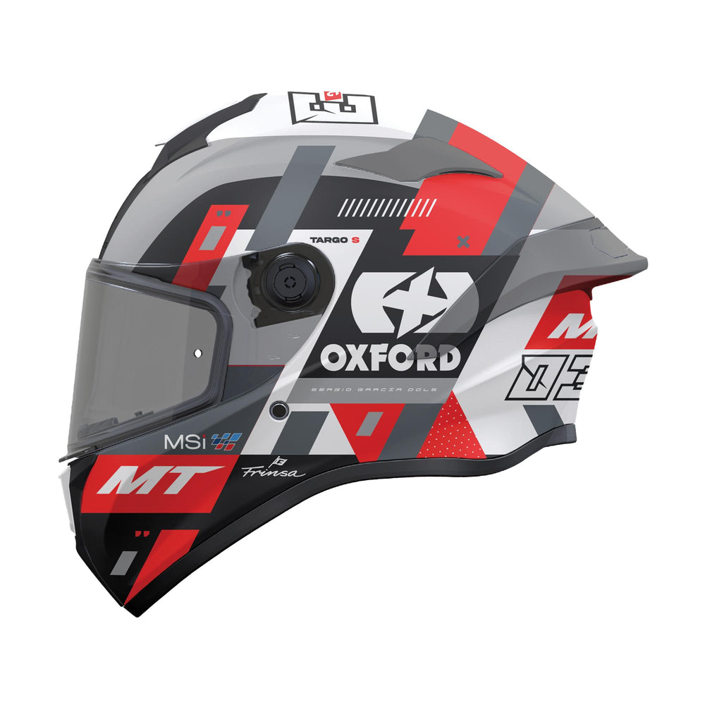 MT Targo S Sergio Garcia B15 Gloss Red/Wht Motorcycle Helmet Red/White