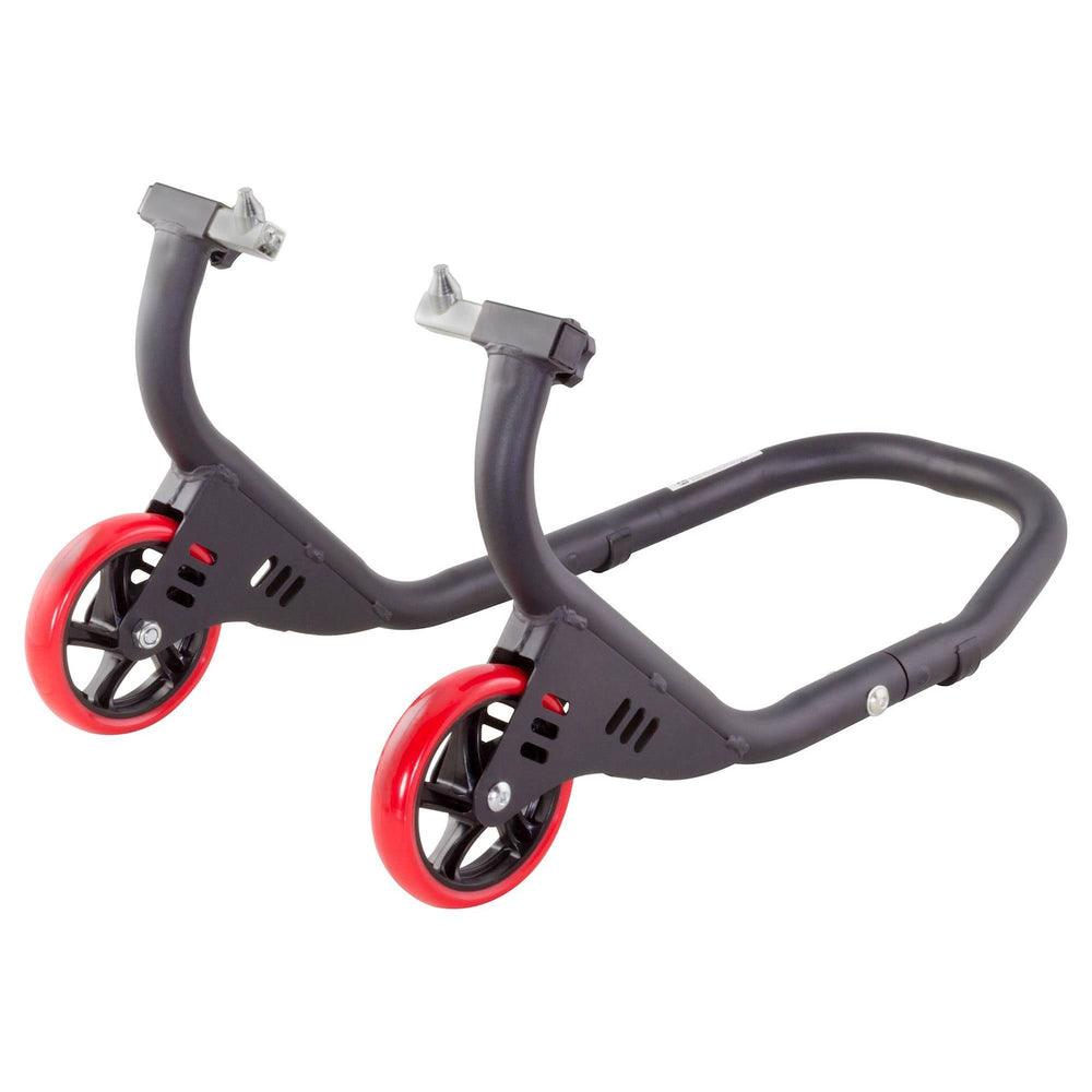 BikeTek Elite Pro Front Paddock Stand With Wheels - Matt Black