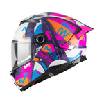 MT Thunder 4 R Pipen C8 Motorcycle Helmet Gloss Pink White