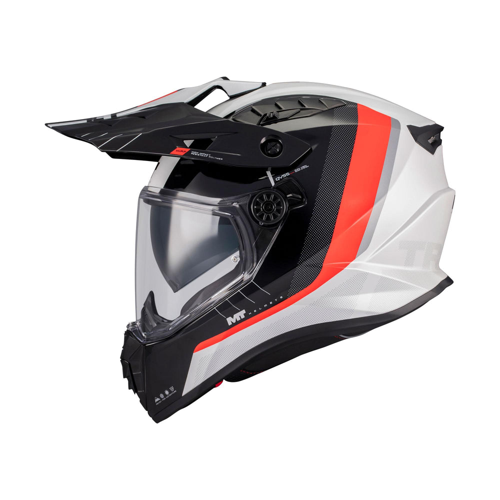 MT Track SV Nomad A15 Motorcycle Helmet Gloss White Black Re
