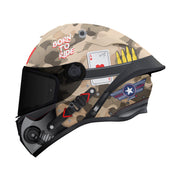 MT Targo S Patton A2 Motorcycle Helmet Matt Sand Camo