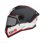 MT Stinger 2 Core A5 Motorcycle Helmet Matt Black White Red