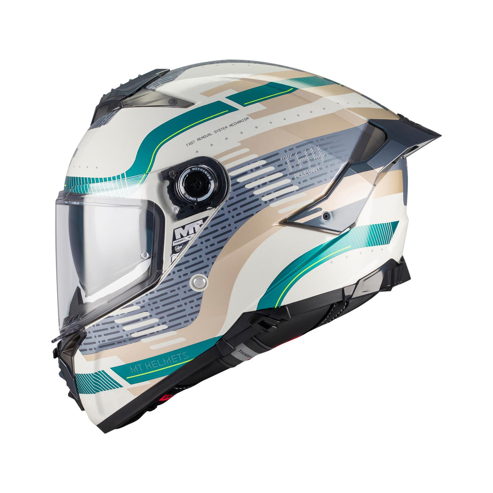 MT Thunder 4 R Relevant C6 Motorcycle Helmet Gloss Grey Green