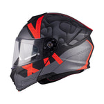 MT Genesis R Shift B15 Motorcycle Helmet Matt Black Red