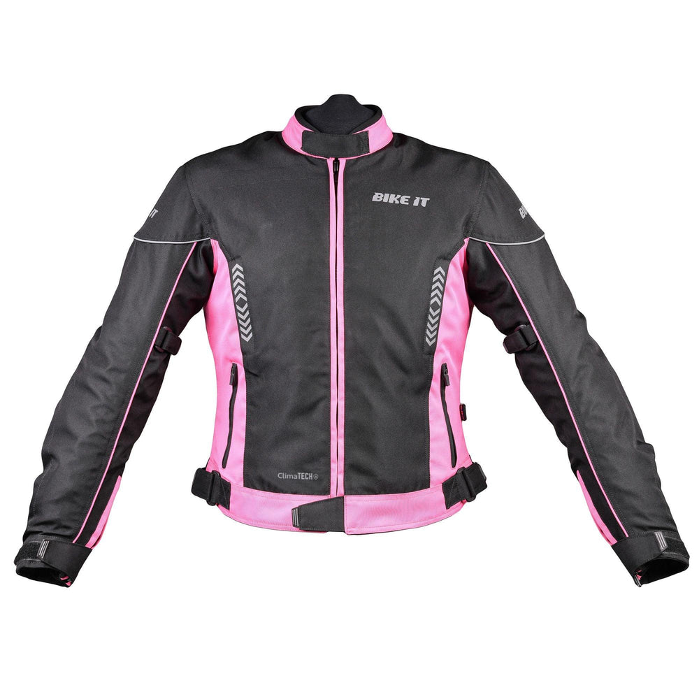 Bike It  Insignia Textile Ladies Waterproof Motorcycle Jacket Pink