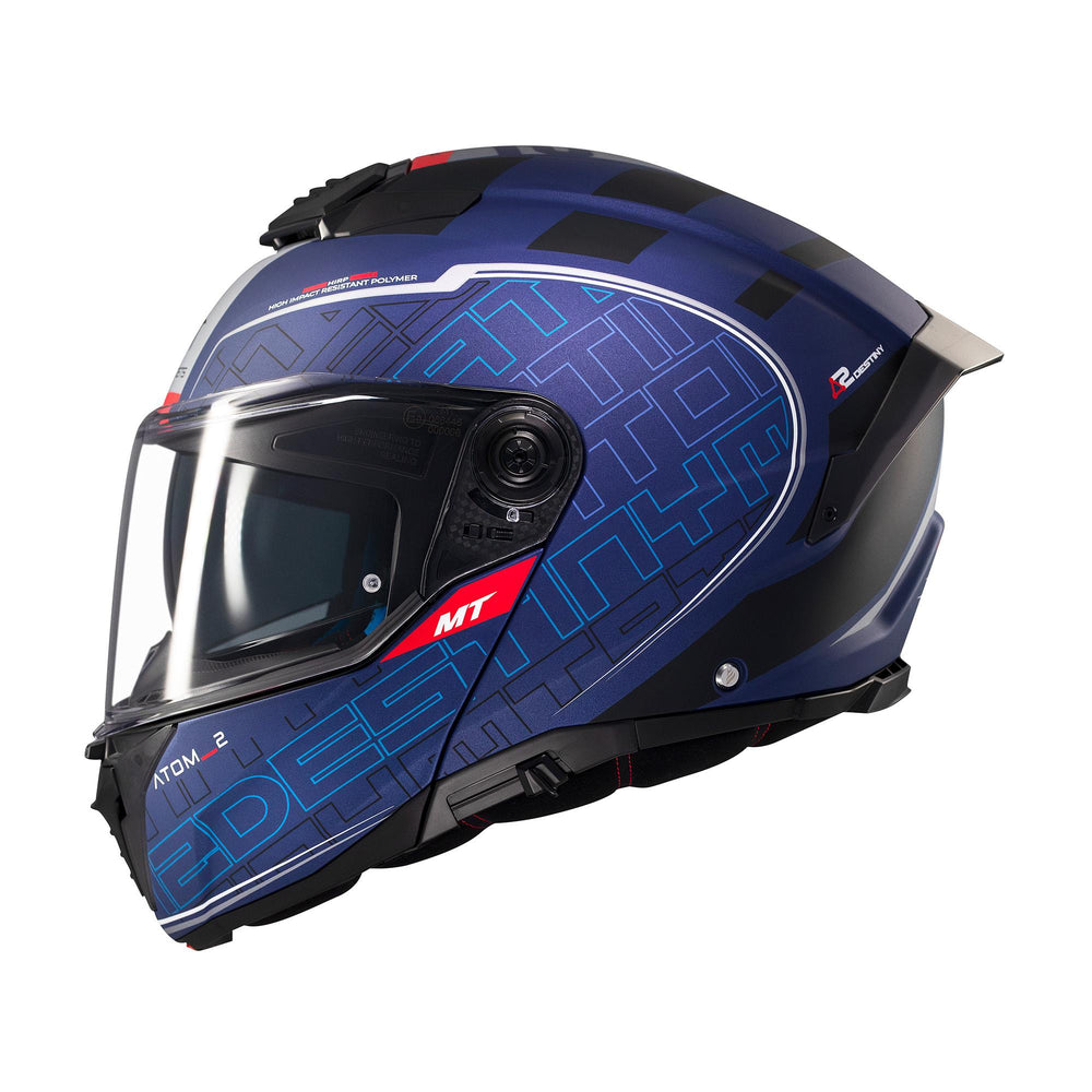 MT Atom 2 Destiny C7 Matt Motorcycle Helmet Blue/Black
