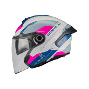 MT Cosmo SV Icarus A8 Motorcycle Helmet Gloss White Grey Pin