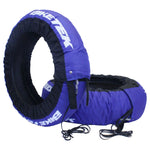 BikeTek Tyre Warmer Set For 120/70-17" Front & 200/55-17" Rear With EU 2 Pin Plug - Blue
