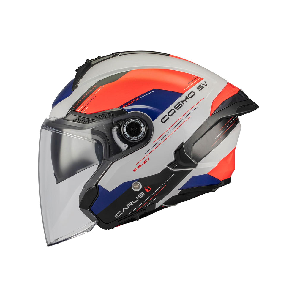 MT Cosmo SV Icarus A5 Motorcycle Helmet Gloss White Red Navy