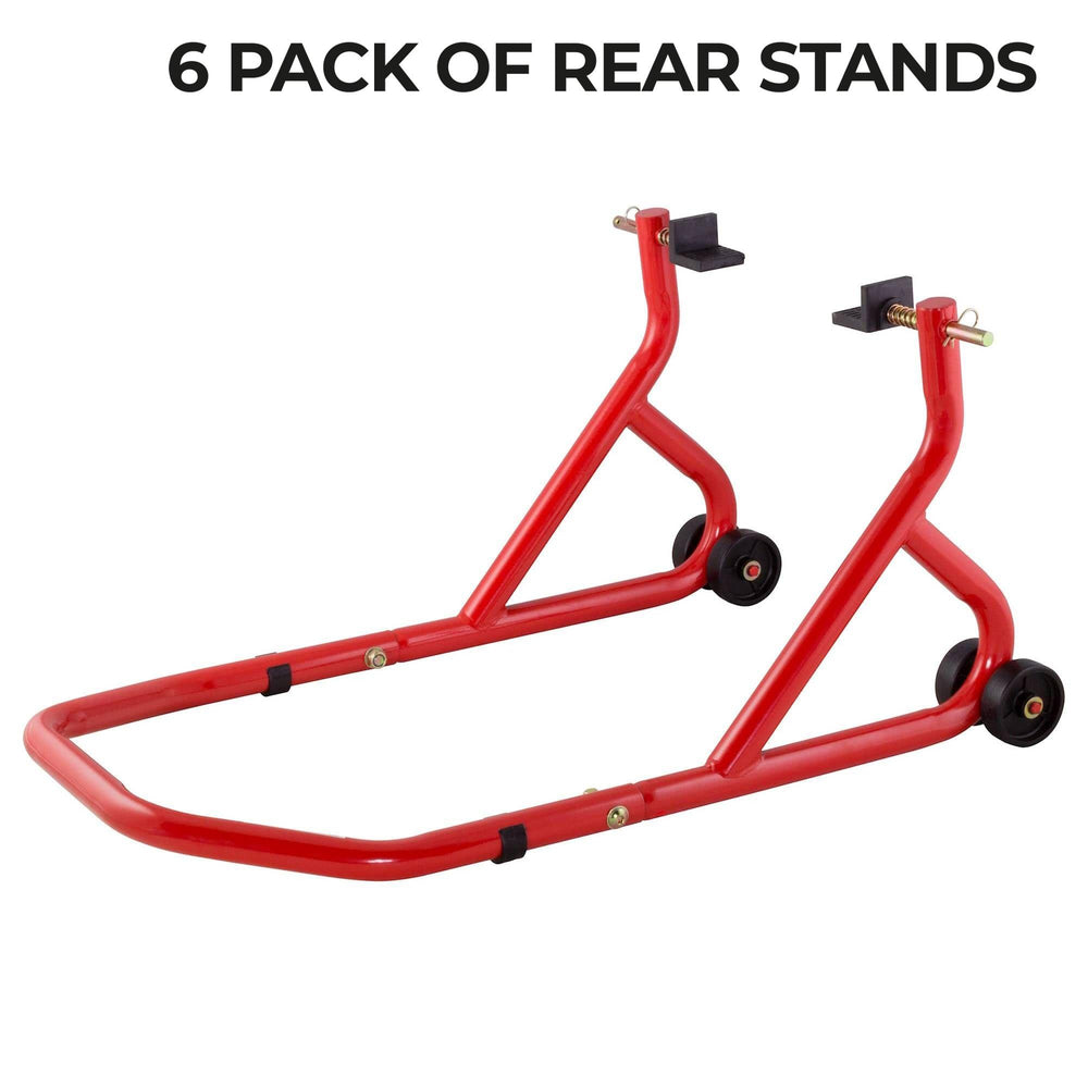 BikeTek 6 Pack Of Series 3 Rear Paddock Stand - Red