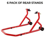 BikeTek 6 Pack Of Series 3 Rear Paddock Stand - Red