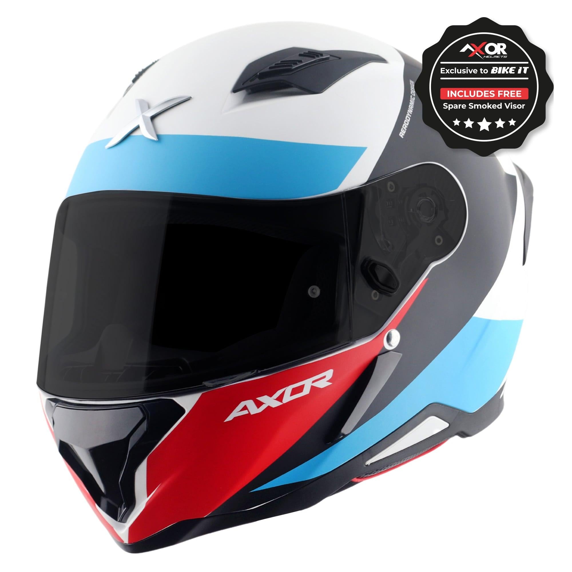 Axor Ghost Axor Hunter SH890 Full Face Helmet - Turbo White Red Gloss – Ghostbikes