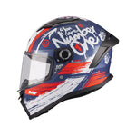 MT Stinger 2 Youth Rocket C17 Motorcycle Helmet Matt Blue Red White