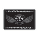 Oxford Garage Metal Sign: BORN TO RIDE