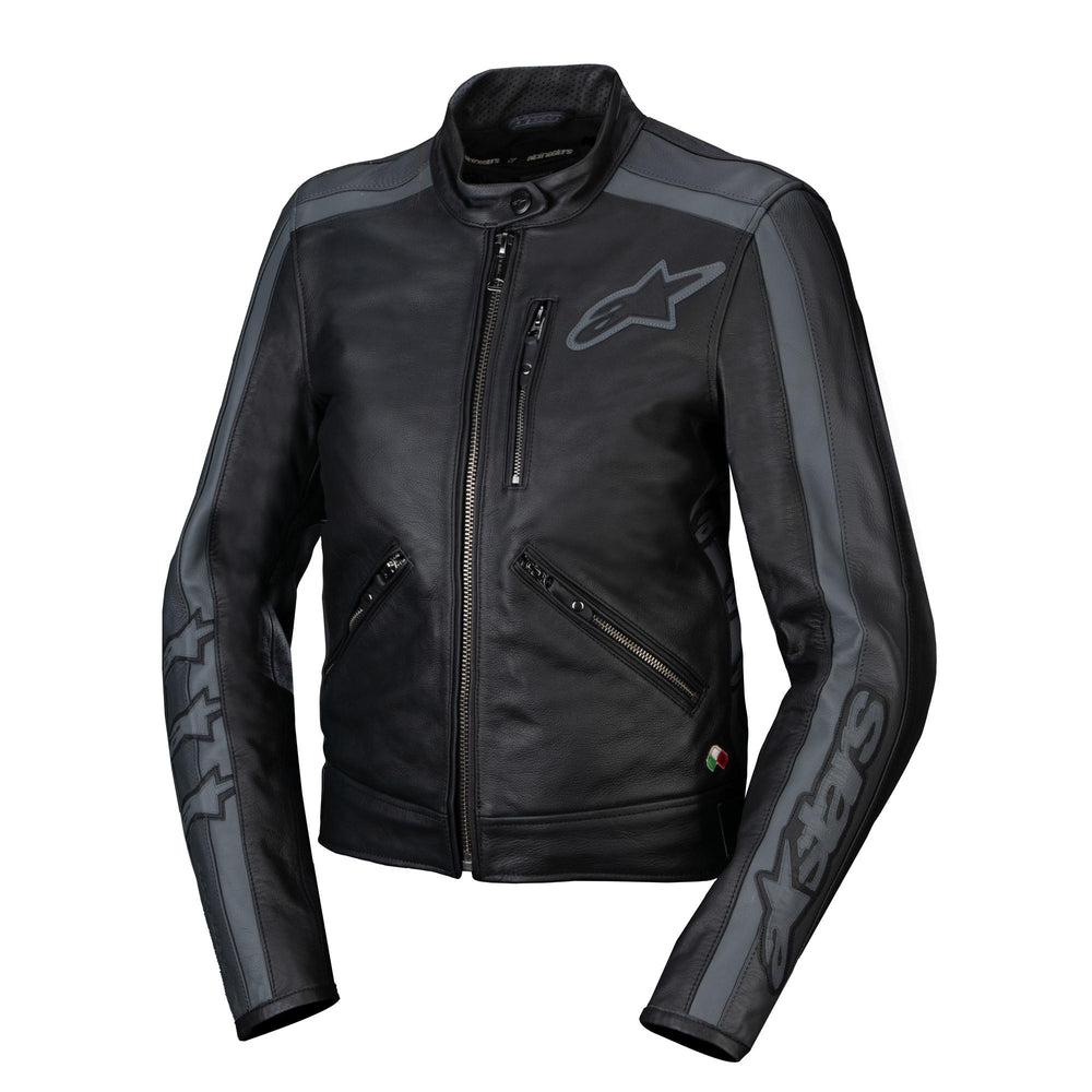 57929 - Alpinestars Stella Dyno Leather Jacket B/Tar Grey D/Grey L