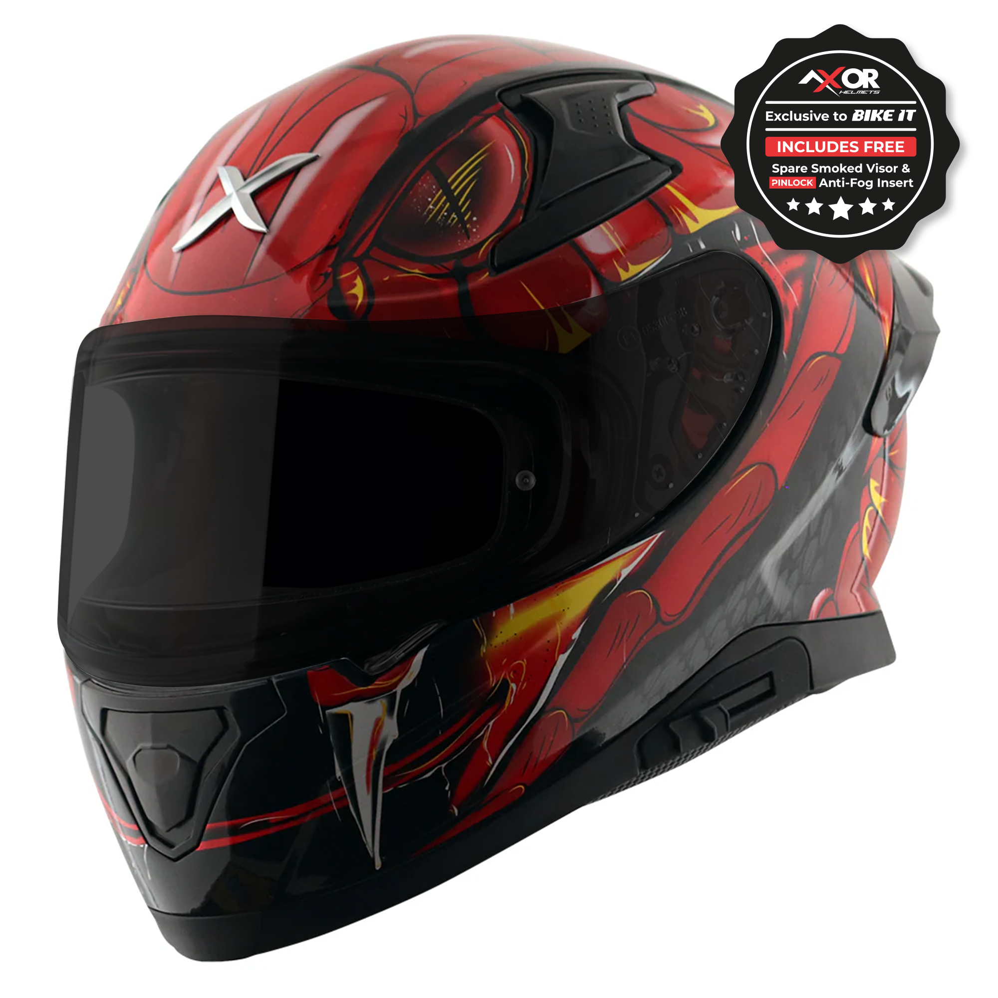 Axor Apex Full Face Helmet - Venomous Gloss Black Red – Ghostbikes