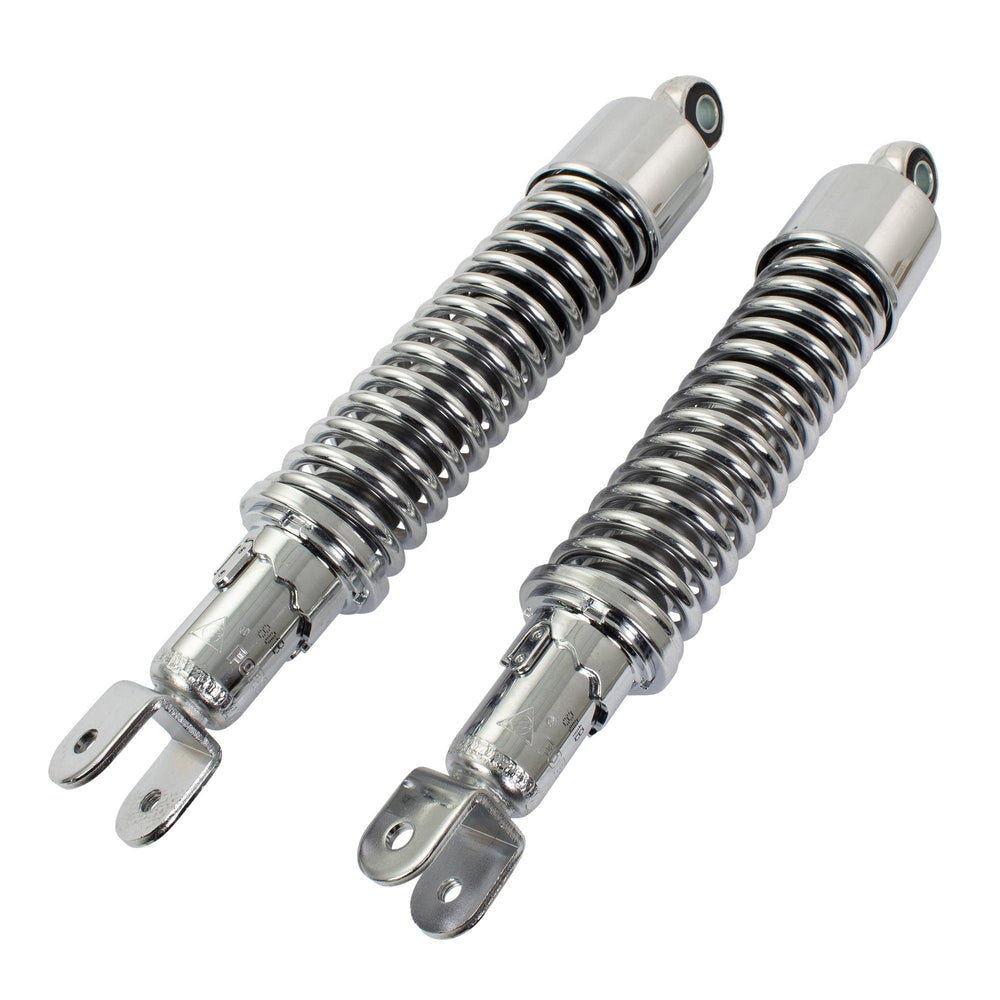 Bike It 320mm Eye To Fork Chrome Twin Shock Absorbers