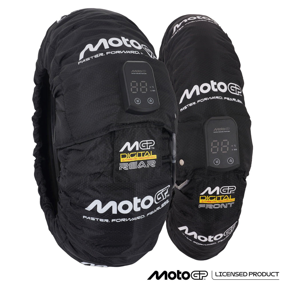 MotoGP Digital Tyre Warmers Set For Front 120/70-17" & Rear 180-190/55-17" With EU 2 Pin Plug