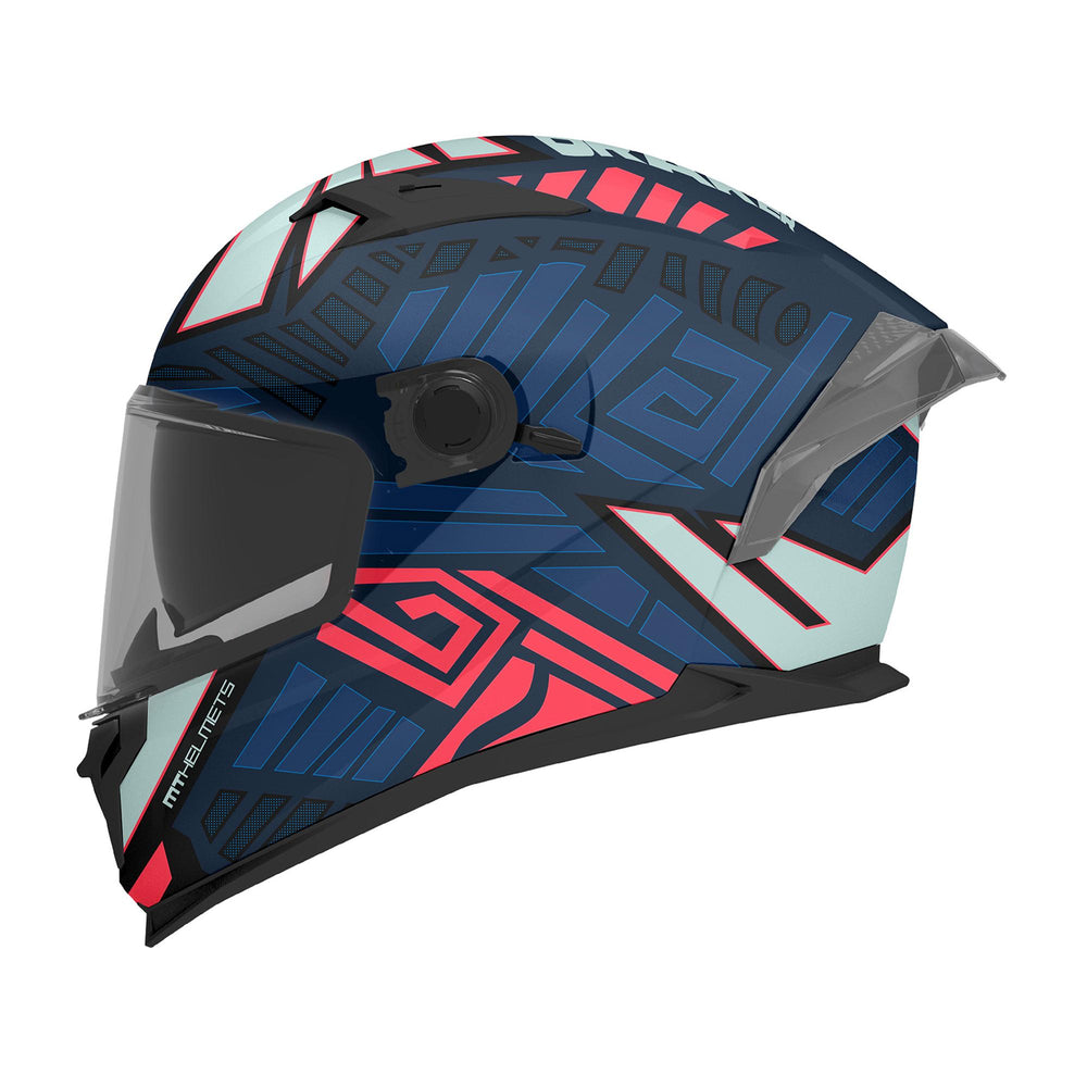 MT Braker SV Zebra C7 Motorcycle Helmet Matt Black Blue
