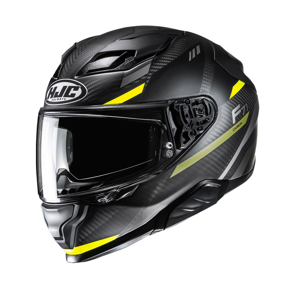 HJC F71 Carbon Esira MC3HSF Yellow  Motorcycle Helmet