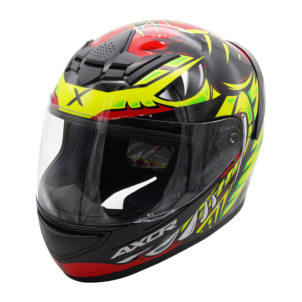 Axor Rage Full Face Helmet - Python Red Yellow Black Gloss