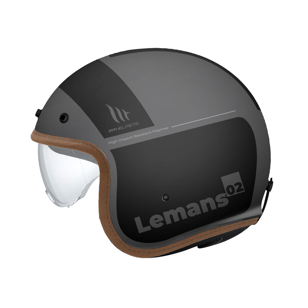 MT Le Mans 2 SV S Quality D1 Matt Black Grey Motorcycle Helmet Matt Grey Black