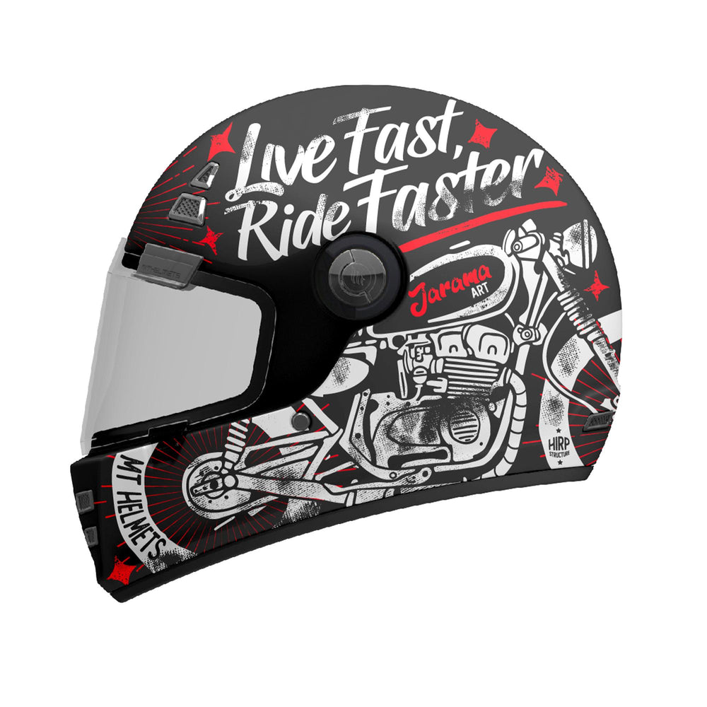MT Jarama SV Art B5 Matt Motorcycle Helmet Black/Red