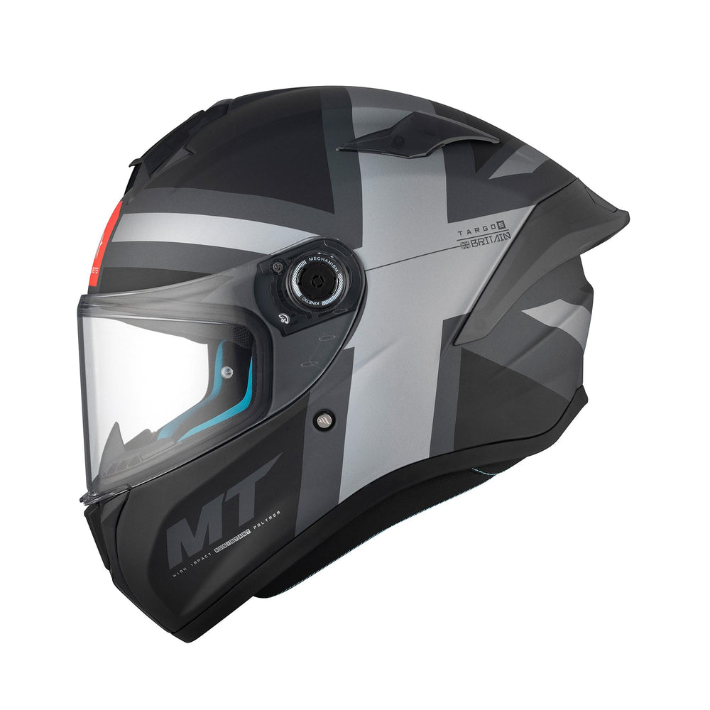 MT Targo S Britain A2 Motorcycle Helmet Matt Grey Antracite